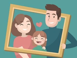 Puzzle fericit al familiei